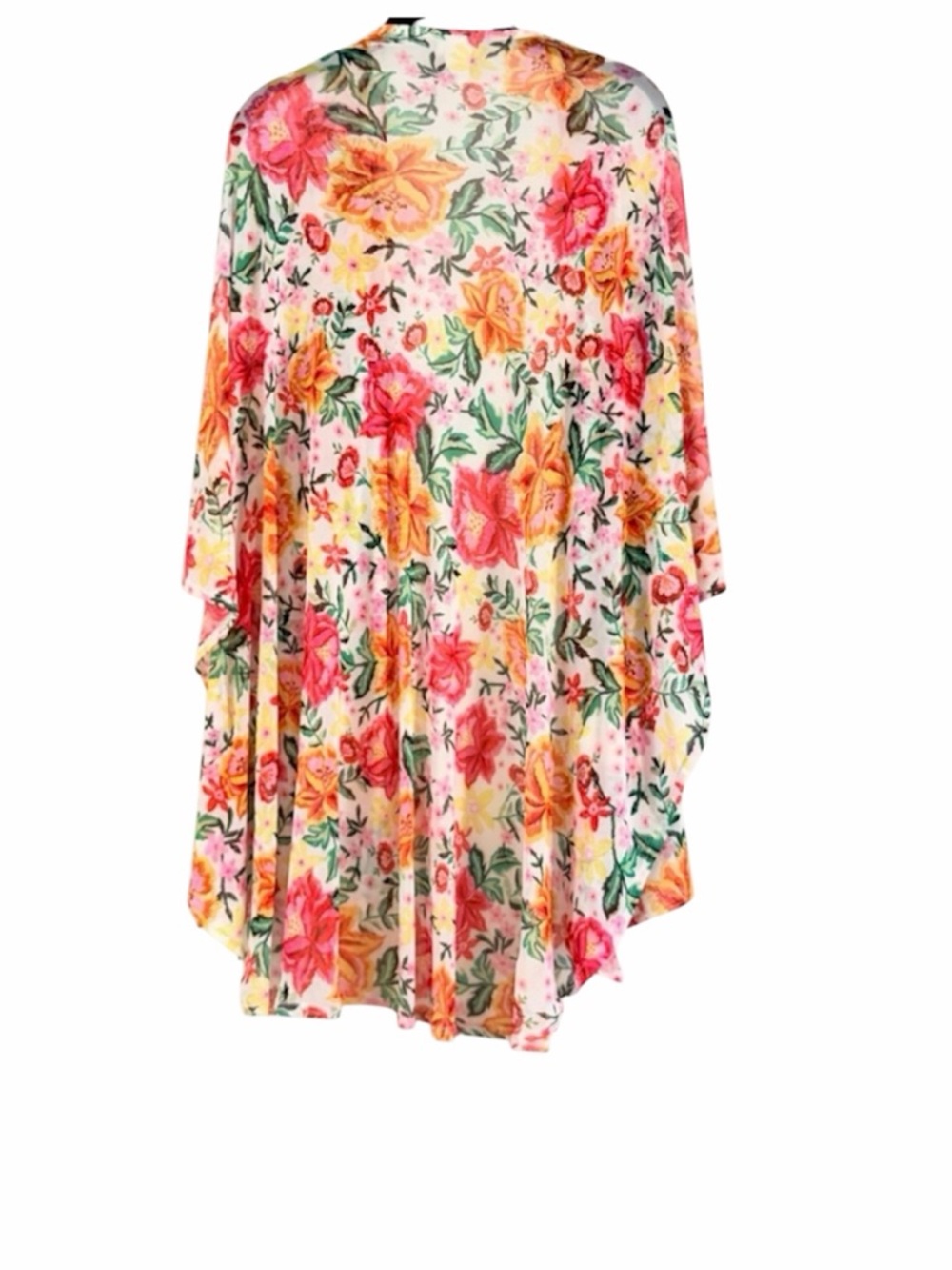Avenue Floral Kimono Cardigan Open Front Duster Size 14/16 - Picture 3 of 11